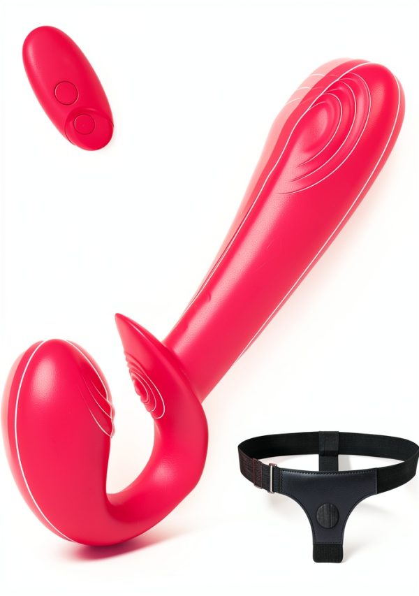 Licking Strap On Vibrator Remote Control 10 Modes Couples-0