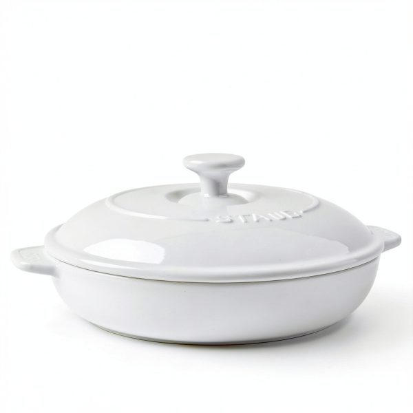 STAUB Ceramic Baking Dish Round White Oven Safe-1