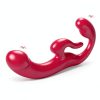 Licking Strapless Strap On Dildo Vibrator Remote Control-1