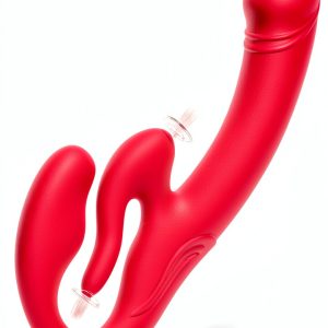 Licking Strapless Strap On Dildo Vibrator Remote Control-0
