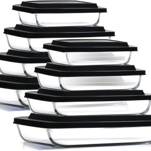 EATEX Glass Baking Dishes with Lids Oven Safe Set-0