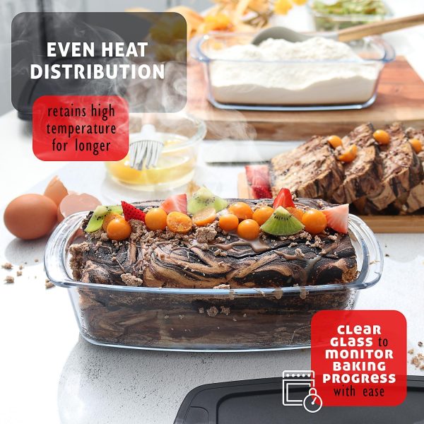 EATEX Glass Baking Dishes with Lids Oven Safe Multi-pack-4