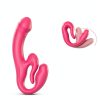 Licking Strapless Strap On Dildo Vibrator Remote Control-2