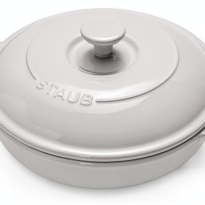 STAUB Ceramic Baking Dish Round White Oven Safe-0