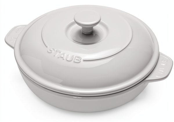 STAUB Ceramic Baking Dish Round White Oven Safe-0