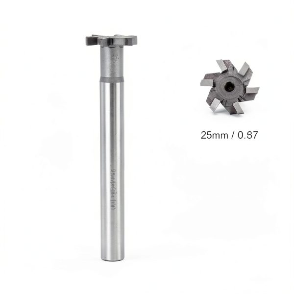 uxcell T-Slot Milling Cutter 25mm Cutting Diameter 12mm Shank 6 Flute-1