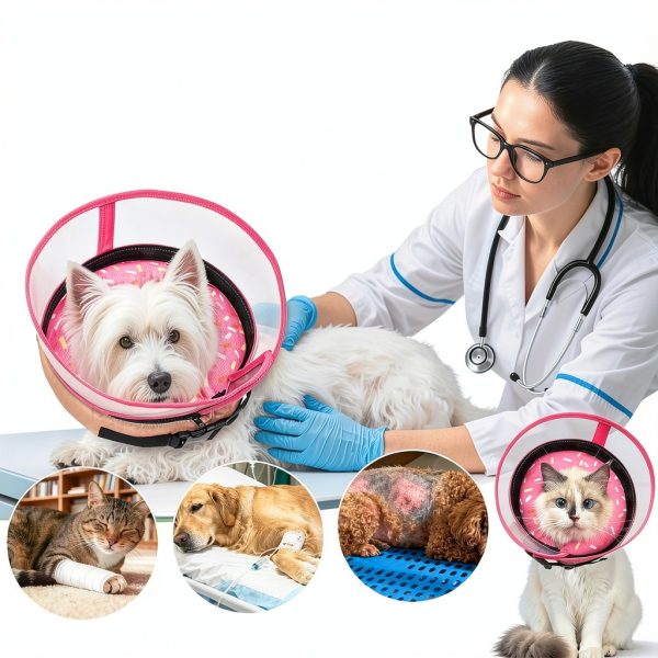 Inflatable Dog Cone Collar seektik Adjustable Collar with Clear Shield-4