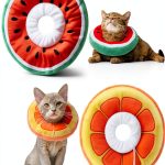 Adjustable Cat Cone Collar Frienda Orange Watermelon 5-7lb-0
