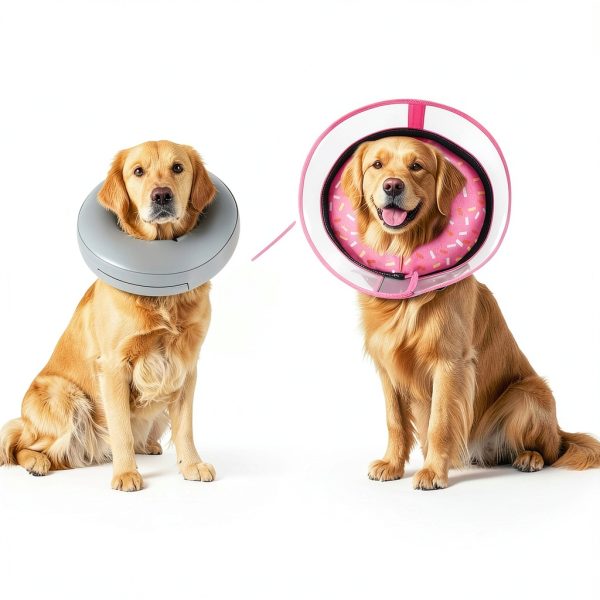 Inflatable Dog Cone Collar seektik Adjustable Collar with Clear Shield-3