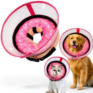 Inflatable Dog Cone Collar seektik Adjustable Collar with Clear Shield-0