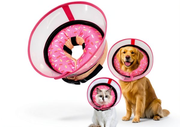Inflatable Dog Cone Collar seektik Adjustable Collar with Clear Shield-0