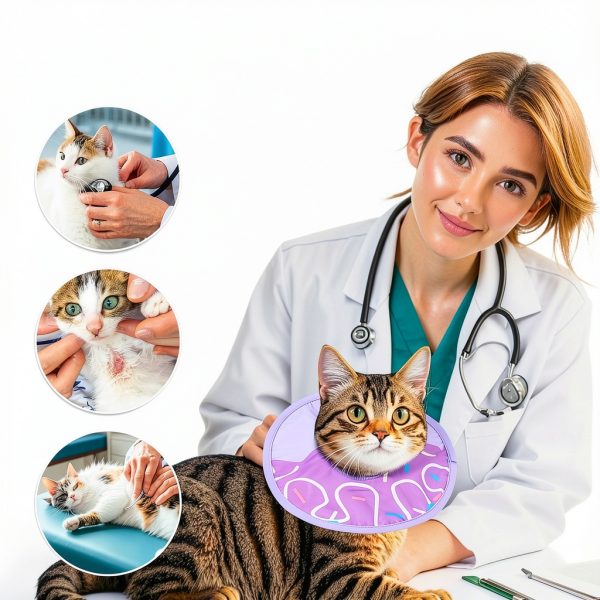 Cat Recovery Collar SLSON Lightweight Soft Donut Adjustable Purple XS-4