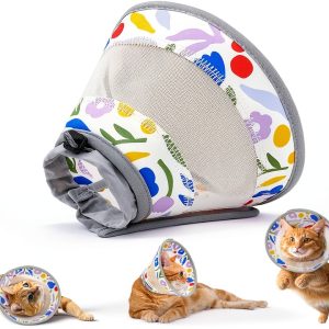GoGoPaw Breathable Air Mesh Cat Cone Collar Adjustable Recovery-0