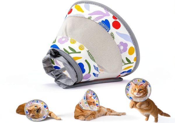 GoGoPaw Breathable Air Mesh Cat Cone Collar Adjustable Recovery-0