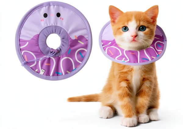 Cat Recovery Collar SLSON Lightweight Soft Donut Adjustable Purple XS-0