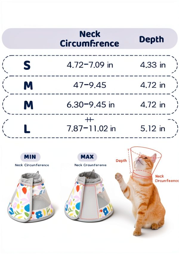 GoGoPaw Breathable Air Mesh Cat Cone Collar Adjustable Recovery-2