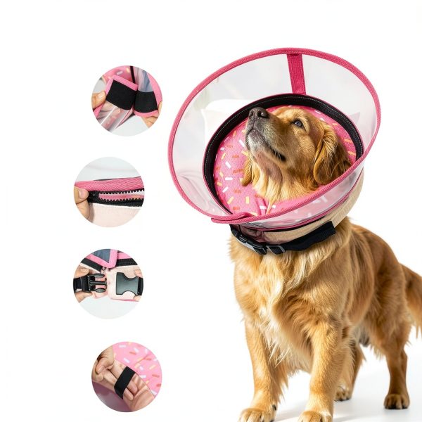 Inflatable Dog Cone Collar seektik Adjustable Collar with Clear Shield-1