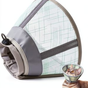 Supet Cat Cone Collar Soft Mesh Recovery Collar for Small Kittens (M)-0