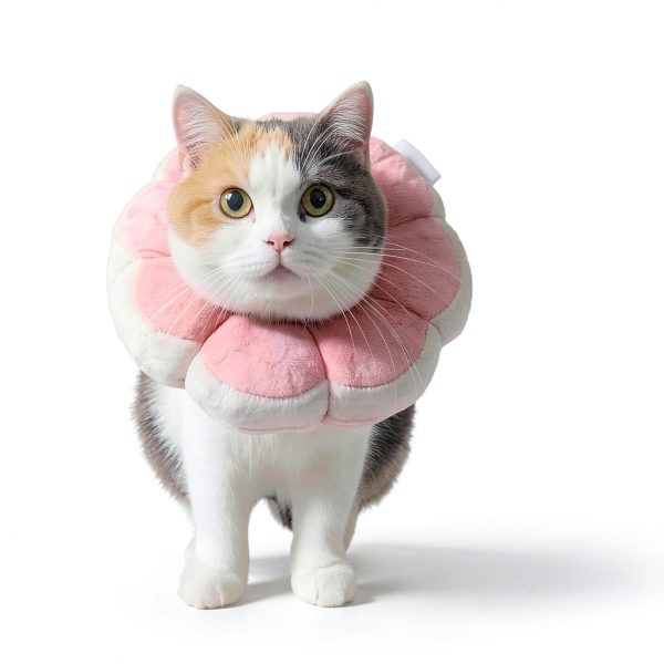 Adjustable Comfy Flower Style Elizabeth Collar for Cats Puppies Soft Recovery Cone Pet Protective Neck Collar (Pink, Small)-6