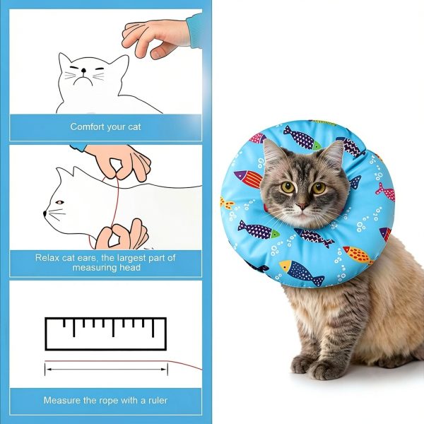 Cat Cone Collar Soft Adjustable Recovery Collar by libfrnt Blue-3