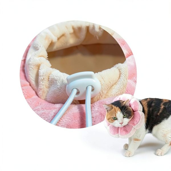 Adjustable Comfy Flower Style Elizabeth Collar for Cats Puppies Soft Recovery Cone Pet Protective Neck Collar (Pink, Small)-5