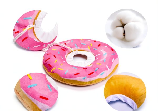 Cat Cone Collar Soft, Cute Cat Donut Collar After Surgery, Adjustable Kitten Recovery Cones to Stop Licking, Lightweight Neck Elizabethan Collars for Cats Kittens (Pink, Small)-4