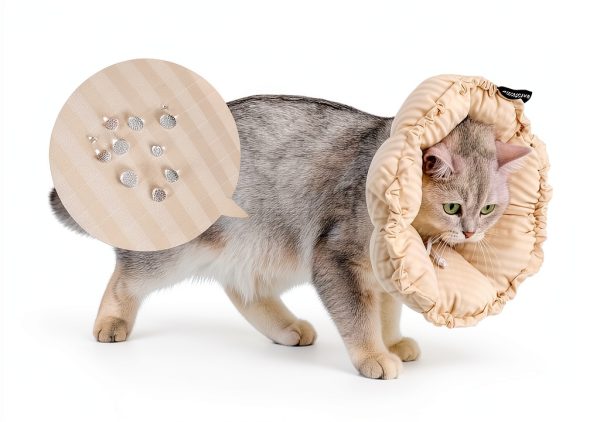 H HIDREAM Soft Cat Cone Collar， Cute Adjustable Cat Recovery Collar，Elizabethan e Collar That can Protect Head and Foot Wounds，Egg White All-Season Style-1