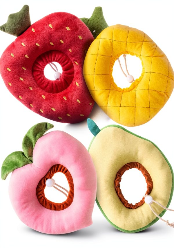 Weewooday 4 Pcs Adjustable Cat Cone Collar Soft Cat Recovery Collar Cute Kitten Fruits Shaped After Surgery Wound Elizabeth Padded Pet Neck Anti Bite Lick Dog Comfortable Smooth Texture-0