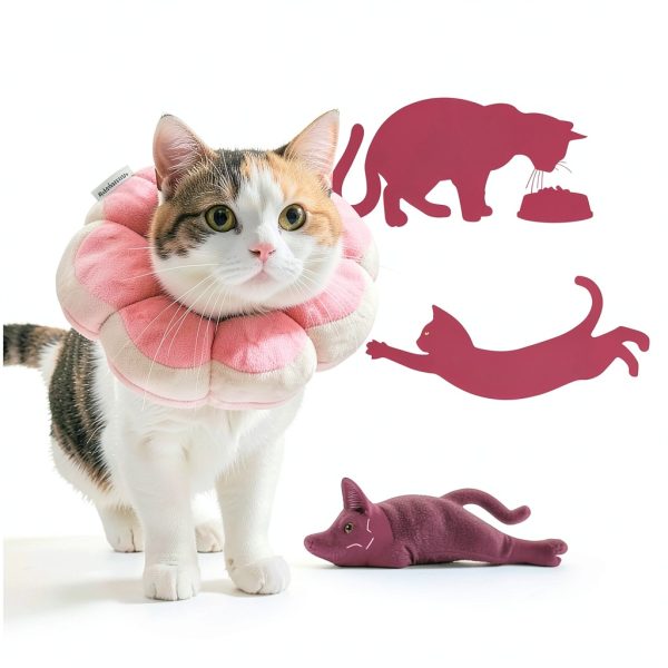 Adjustable Comfy Flower Style Elizabeth Collar for Cats Puppies Soft Recovery Cone Pet Protective Neck Collar (Pink, Small)-7