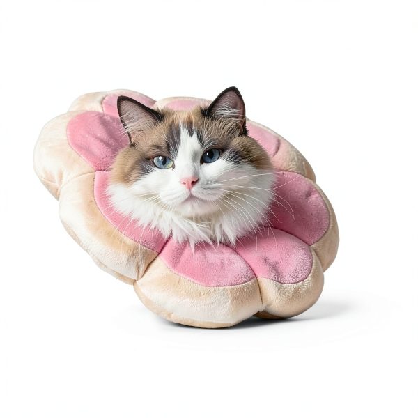 Adjustable Comfy Flower Style Elizabeth Collar for Cats Puppies Soft Recovery Cone Pet Protective Neck Collar (Pink, Small)-2