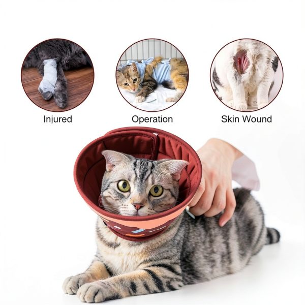 KOOLTAIL Cat Cone Collar Adjustable Brown Donut Size M-7