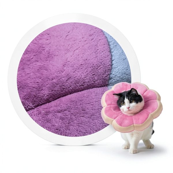 Adjustable Comfy Flower Style Elizabeth Collar for Cats Puppies Soft Recovery Cone Pet Protective Neck Collar (Pink, Small)-3