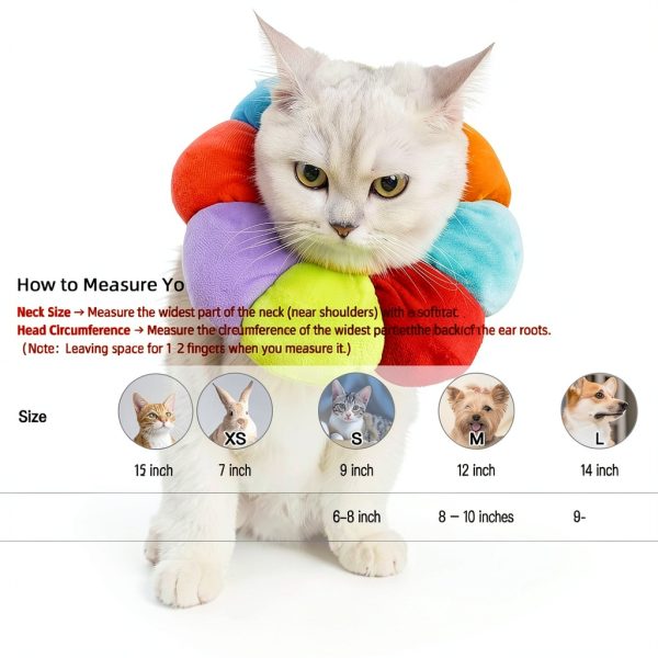 KUDES Cat Small Dog Recovery Collar Adjustable Sunflower E Collar XS-1