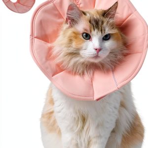 Touchdog Adjustable Soft Cat Cone Collar Waterproof Recovery Pink-0