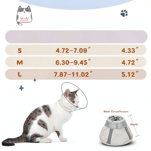 Supet Cat Cone Collar Soft, Air Mesh Recovery Collar to Stop Licking, Breathable Neck Cone Alternative for Small Kitten, Lightweight Cat Head Cone Anti Scratch (S)-5