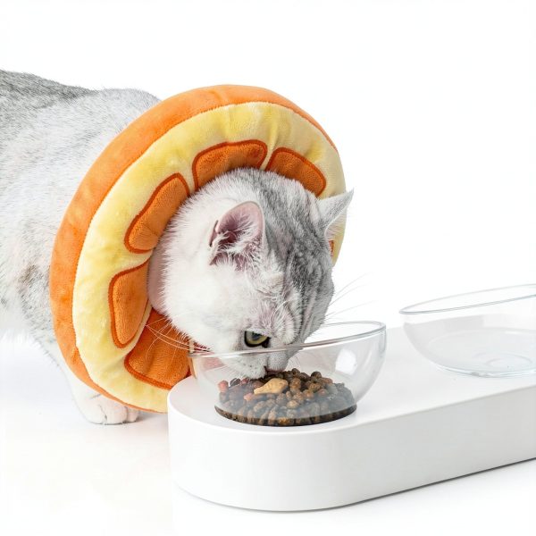 ANWA Adjustable Cat Cone Collar Soft, Cute Cat Donut Collar After Surgery, Kitten Recovery Cones to Stop Licking-2