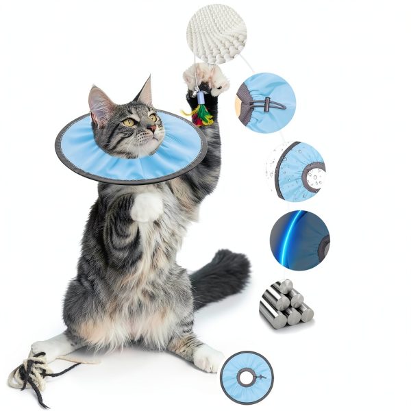 Lightweight Cat Cone Collar Soft, Soft Comfortable Cat Recovery Collar After Surgery, Elizabethan E Collar for Cats, Cone for Cats to Stop Licking (Baby Blue, Small)-1