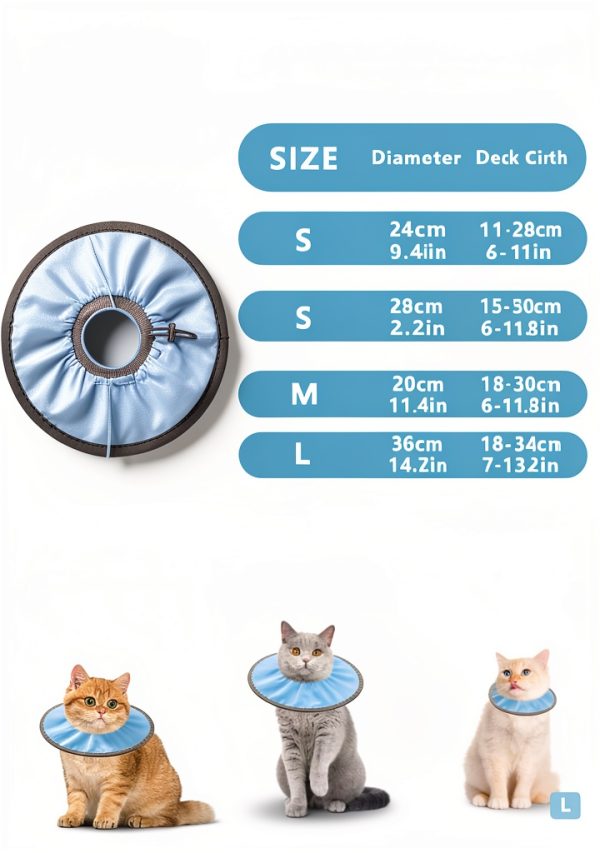 Lightweight Cat Cone Collar Soft, Soft Comfortable Cat Recovery Collar After Surgery, Elizabethan E Collar for Cats, Cone for Cats to Stop Licking (Baby Blue, Small)-2