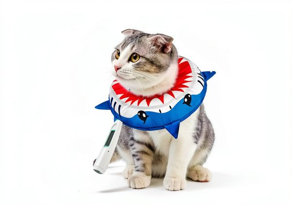 BEAUTYZOO Cat Cone Collars Soft, Cat Recovery E Collars After Surgery to Stop Licking, Adjustable Elizabeth Circle Collar Cute Pet Donut Pillow for Cats Kitten Small Dogs, Cute Shark S-2