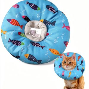 Cat Cone Collar Soft Adjustable Recovery Collar by libfrnt Blue-0
