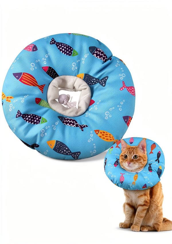 Cat Cone Collar Soft Adjustable Recovery Collar by libfrnt Blue-0