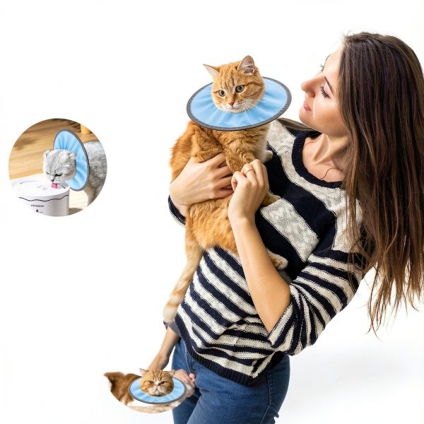 Lightweight Cat Cone Collar Soft, Soft Comfortable Cat Recovery Collar After Surgery, Elizabethan E Collar for Cats, Cone for Cats to Stop Licking (Baby Blue, Small)-4