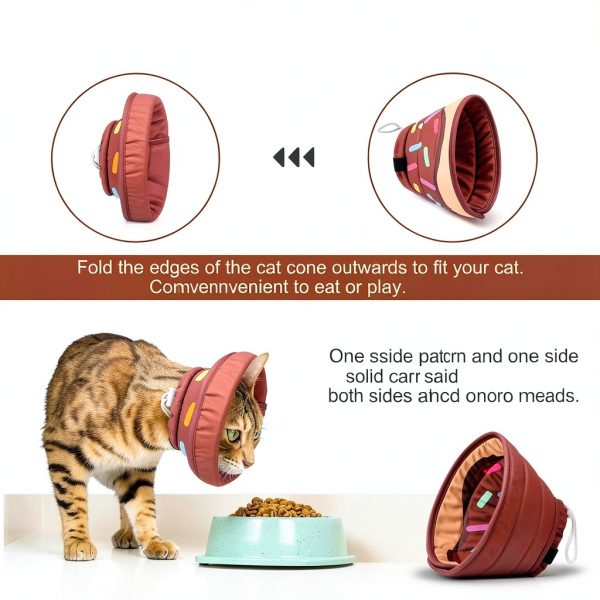 KOOLTAIL Cat Cone Collar Adjustable Brown Donut Size M-6