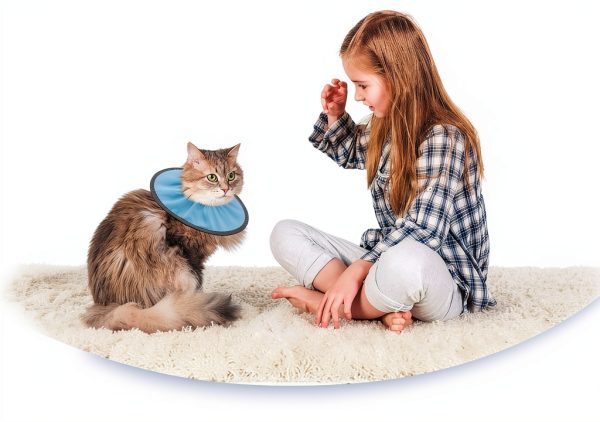 Lightweight Cat Cone Collar Soft, Soft Comfortable Cat Recovery Collar After Surgery, Elizabethan E Collar for Cats, Cone for Cats to Stop Licking (Baby Blue, Small)-3