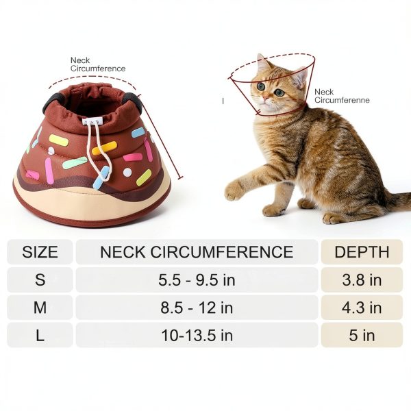 KOOLTAIL Cat Cone Collar Adjustable Brown Donut Size M-4