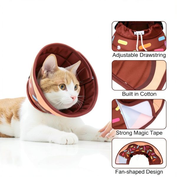 KOOLTAIL Cat Cone Collar Adjustable Brown Donut Size M-2