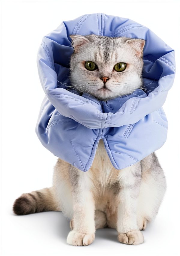 Adjustable Cat Recovery Cone Collar, Lightweight Soft Cat E-Collar Alternative After Spay, Waterproof Comfy Collars to Stop Licking Wound After Surgery, Protective Cone for Kittens/Puppies-0