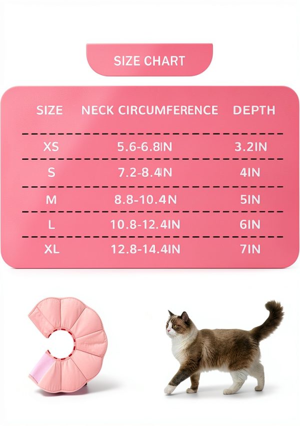 Touchdog Adjustable Soft Cat Cone Collar Waterproof Recovery Pink-4