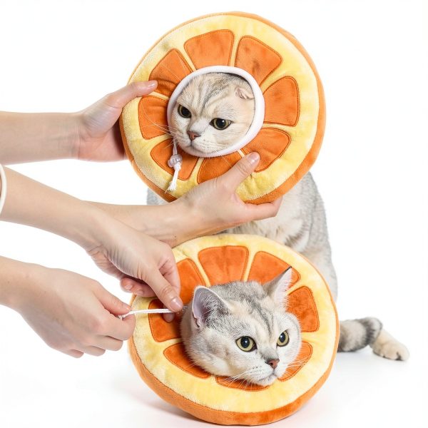 ANWA Adjustable Cat Cone Collar Soft, Cute Cat Donut Collar After Surgery, Kitten Recovery Cones to Stop Licking-4