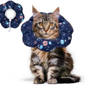 ComSaf Cat Cone Collar Soft, Protective Adjustable Cat Cones to Stop Licking After Surgery, Comfortable Lightweight Elizabethan Collar for Kitten Prevent from Licking Wounds, Not Block Vision-0